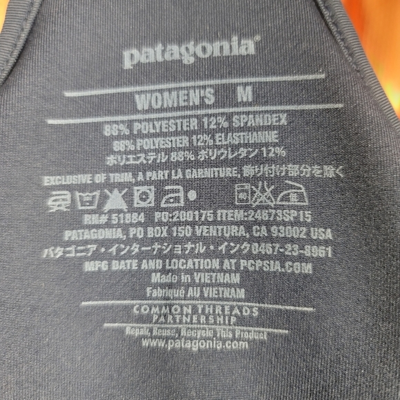 Patagonia Athletic Racer Back Sport All Weather Dress Sz M Neon Orange/Blue - Picture 9 of 10